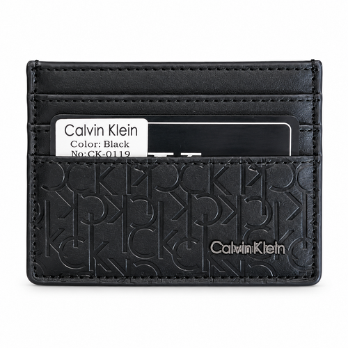 Calvin Klein Men's Black Leather Card Holder