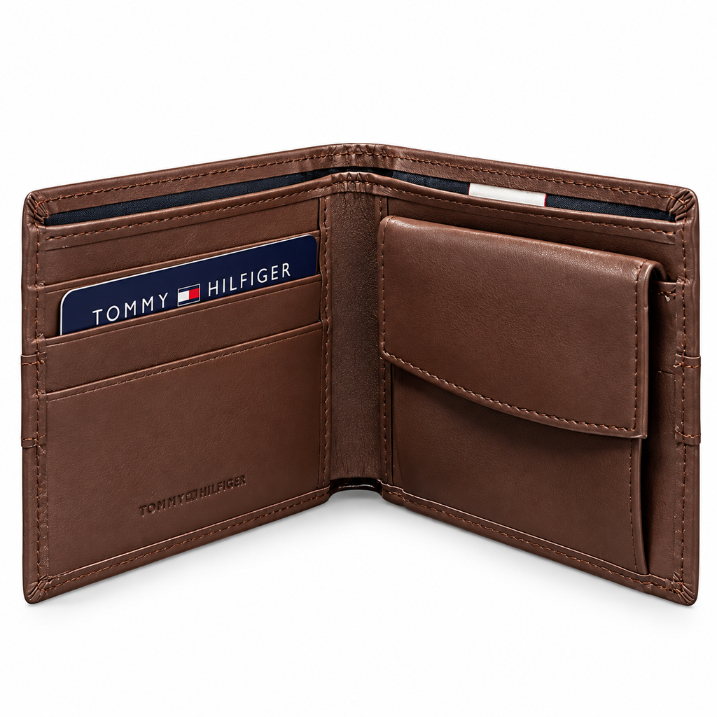 Tommy Hilfiger Men's Brown Leather Wallet — No. 1