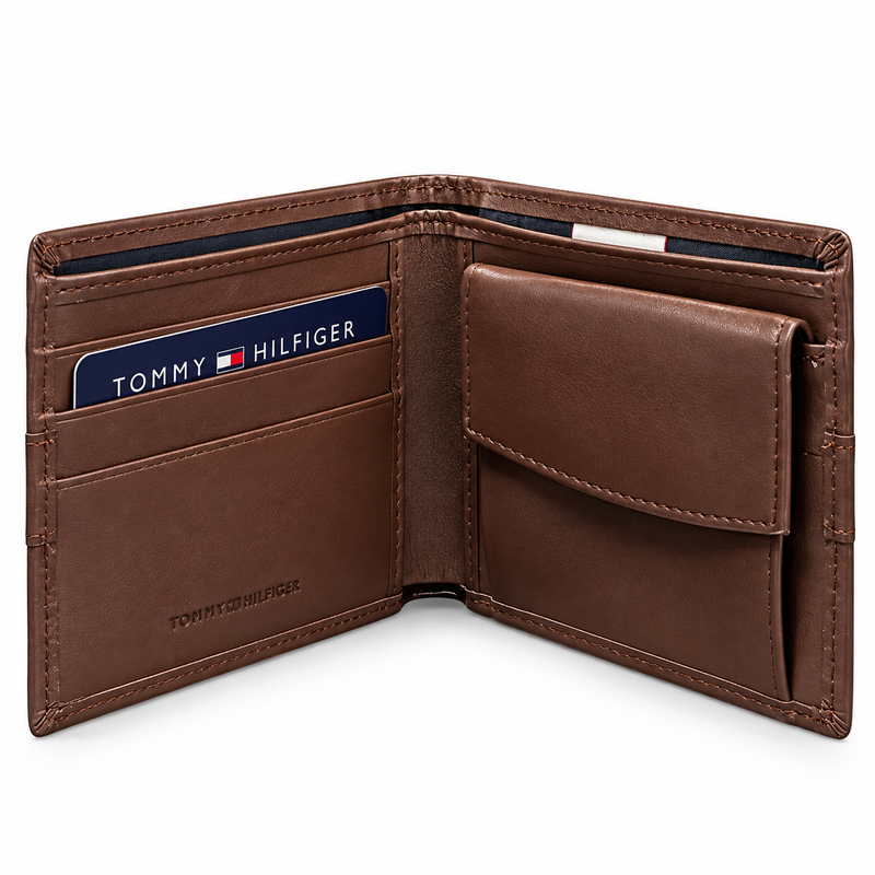 Tommy Hilfiger Men's Brown Leather Wallet — No. 1