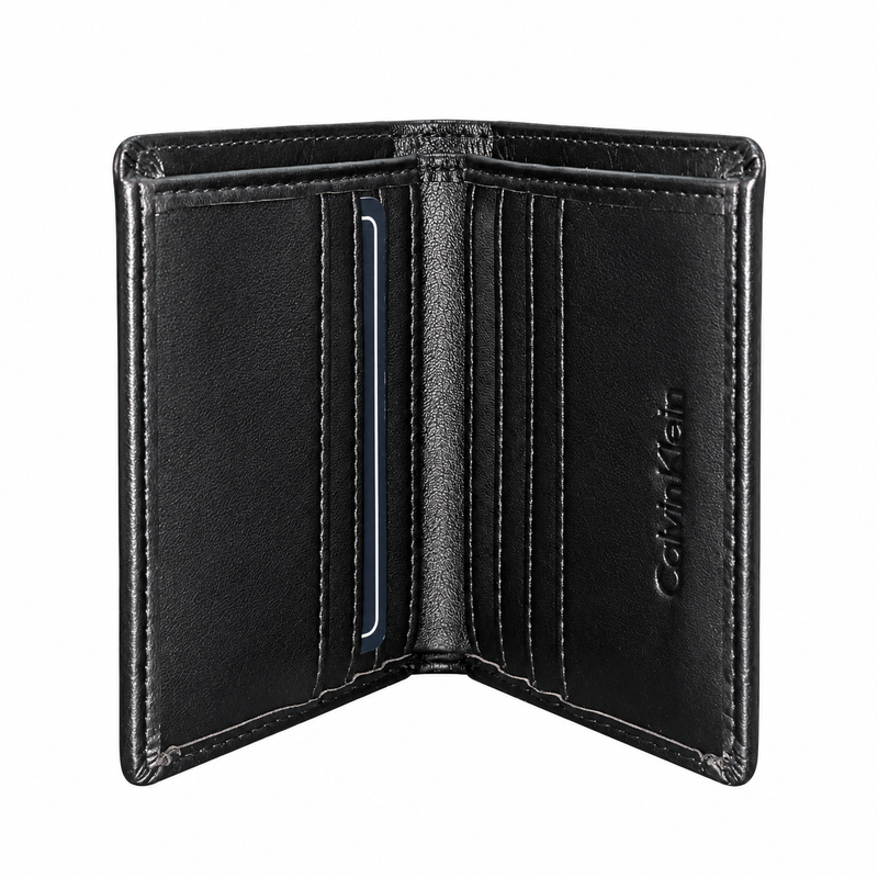 Calvin Klein Men's Black Leather Bifold Wallet