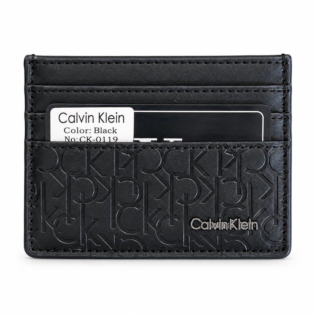 Calvin Klein Men's Black Leather Card Holder