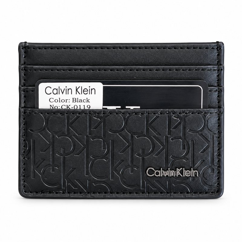 Calvin Klein Men's Black Leather Card Holder