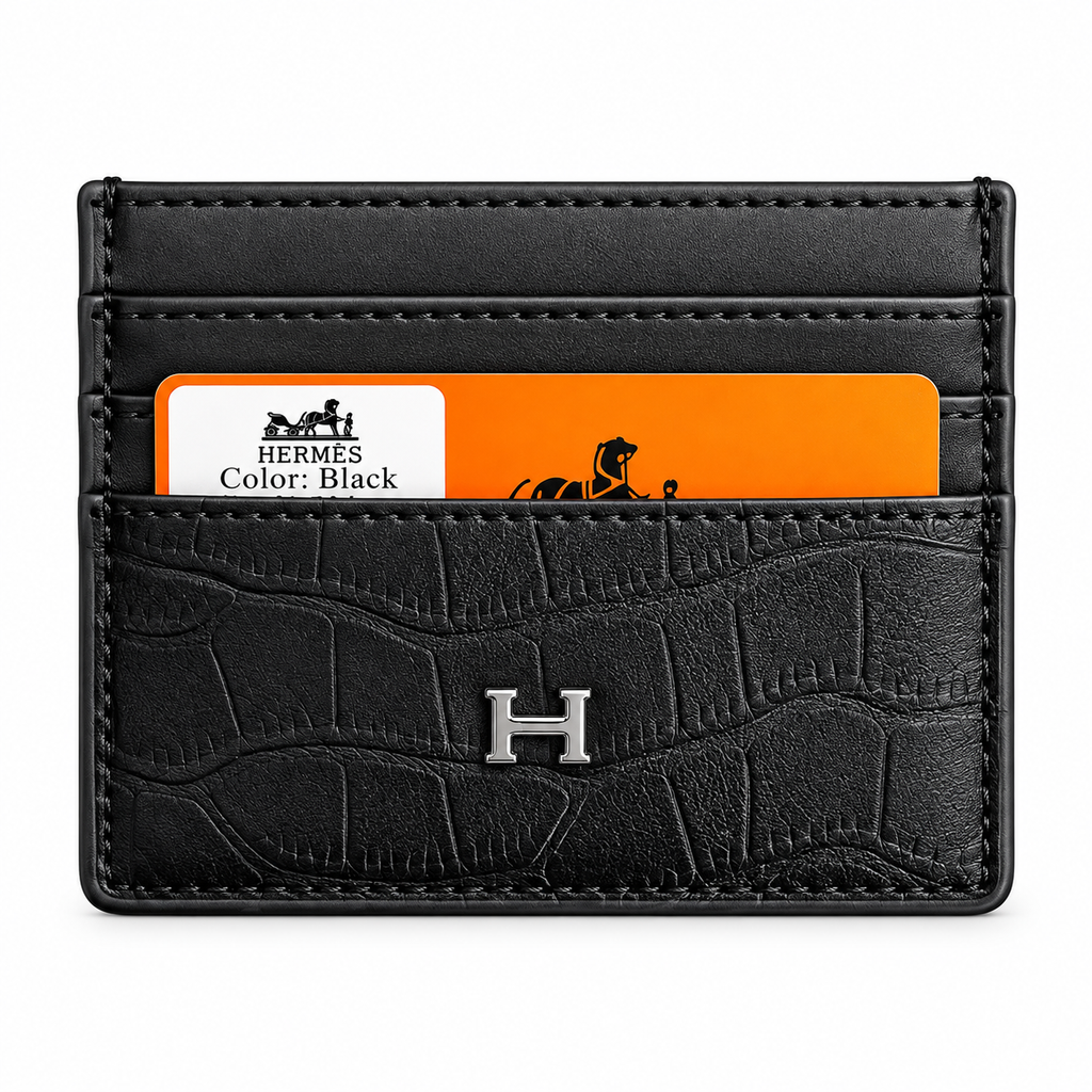 Hermès Men's Black Leather Card Holder