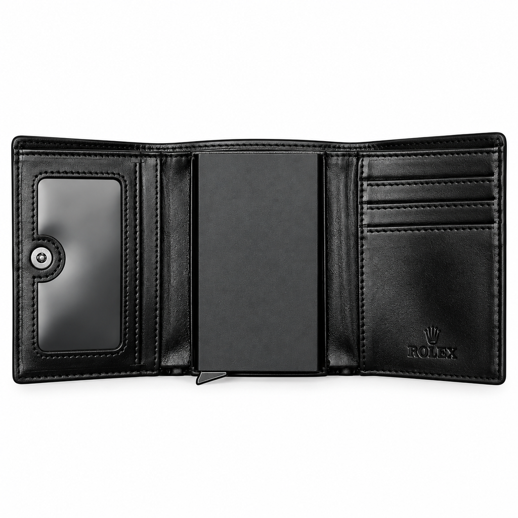 Rolex Men's Black Leather Wallet — No. 1