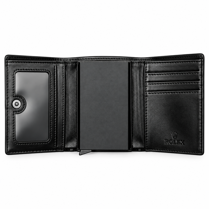 Rolex Men's Black Leather Wallet — No. 1